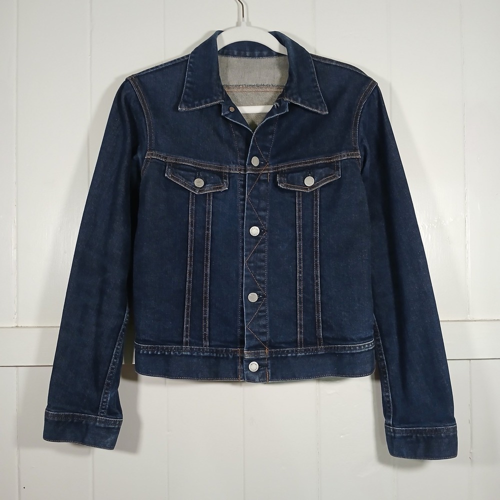 Indivi Jeans Denim Jacket Indigo Blue Made‎ in Japan Trucker Jacket 127-46434 OS